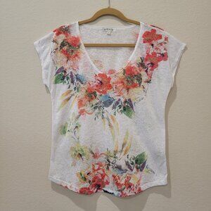 Orvis Cap Sleeve Print Top, Size Medium